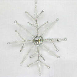 Item 101828 thumbnail Clear and Silver Snowflake With Jewel Ornament