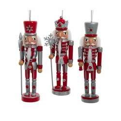 Item 102147 thumbnail Red and Silver Nutcracker Ornament
