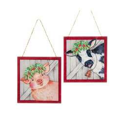 Item 102666 thumbnail Holly Jolly Barn Animal Plaque Ornament
