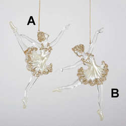 Item 102704 Clear/Gold Ballerina Ornament 