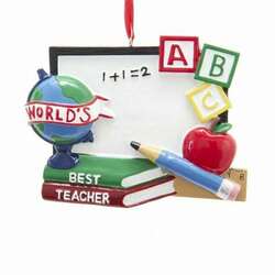 Item 102821 World's Best Teacher Whiteboard Ornament