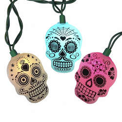 Item 102915 thumbnail LED Color Changing Sugar Skull Christmas Tree Lights