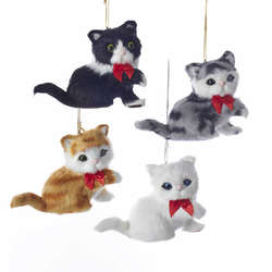 Item 103011 thumbnail Furry Sitting Cat Ornament