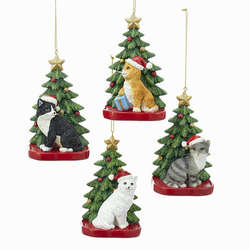 Item 103026 Cat With Tree Ornament