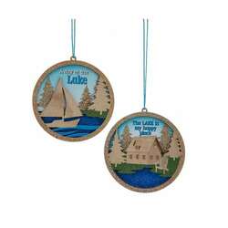 Item 103167 Lake Boat/House Ornament