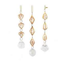 Item 103297 thumbnail Clear/Gold Dangle Ornament