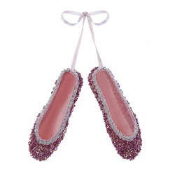 Item 103350 Dark Pink Glittered Ballet Shoes Ornament