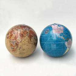 Item 103571 Tan/Blue Earth Globe Ornament