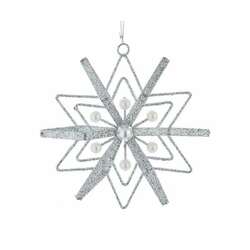 Item 103636 thumbnail Silver Glitter Snowflake Ornament