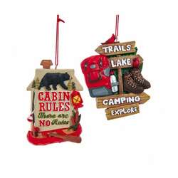 Item 103707 Cabin/Camping Sign With Sayings Ornament
