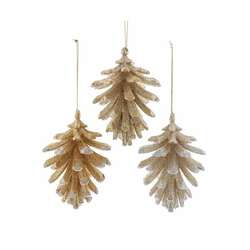 Item 103762 thumbnail Gold/Platinum Pinecone Ornament