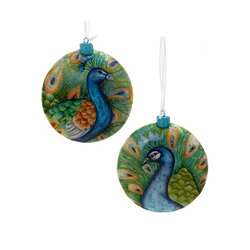 Item 103904 thumbnail Peacock Flat Disc Ornament