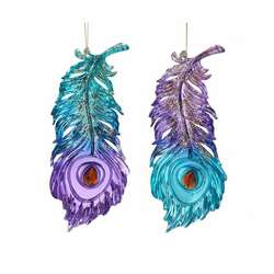 Item 103914 thumbnail Peacock Colored Feather Ornament