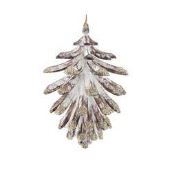 Item 103916 thumbnail Distressed Champagne Gold Glittered Pinecone Ornament