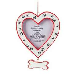 Thumbnail Dog Heart Photo Frame With Paw Prints Ornament