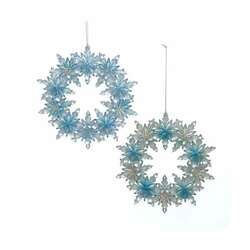 Item 103988 thumbnail Blue and Platinum Snowflake Wreath Ornament