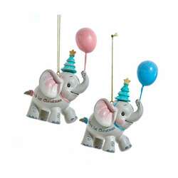 Item 104109 thumbnail Babys First Elephant With Ballon Ornament