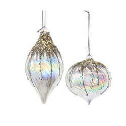 Item 104110 thumbnail Glass Iridescent Onion/Finial Ornament