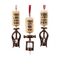 Item 104179 thumbnail Copper Colored Corkscrew With Cork Ornament