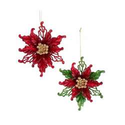 Item 104324 Red Poinsettia Ornament
