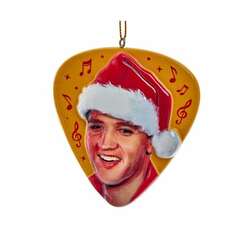 Item 104457 Double Sided Elvis In Santa Hat Ornament
