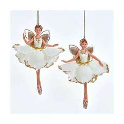 Item 104531 White/Gold Fairy Ballerina Ornament