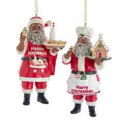 Item 104583 thumbnail African American Santa Chef Ornament