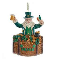 Item 104606 thumbnail Irish Santa In Barrel Ornament
