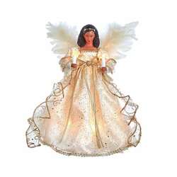 Item 104723 thumbnail Ivory And Gold African American Angel Tree Topper