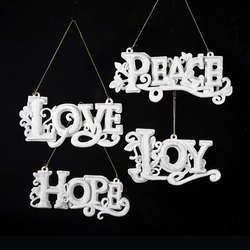 Item 105140 thumbnail White Word Sign Ornament