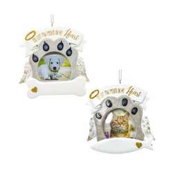 Thumbnail Paw Print On Heart Frame Ornament