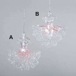 Item 105244 Clear/Pink Ballerina Skirt Ornament