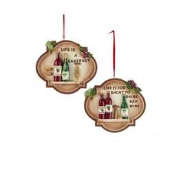 Item 105779 thumbnail Wine Wording Ornament