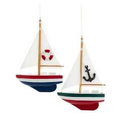 Item 105886 Wooden Sailboat Ornament