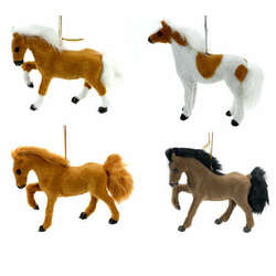 Item 106162 thumbnail White/Brown Horse Ornament