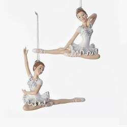 Item 106176 Sitting Ballerina In White Dress Ornament