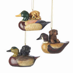 Item 106282 thumbnail Puppy With Duck Decoy Ornament
