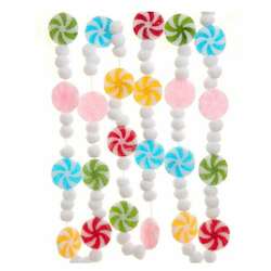 Item 106333 thumbnail Candy Frosted Garland With Pom Poms