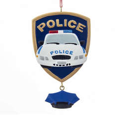 Item 106524 Police Car On Badge With Hat Ornament