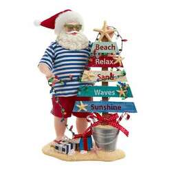 Item 106530 thumbnail Beach Santa With Lighted Sign