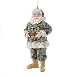 Item 106713 thumbnail Camouflage Military Santa Ornament