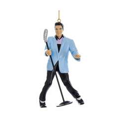 Thumbnail Blue Suit Hound Dog Elvis Mic Ornament