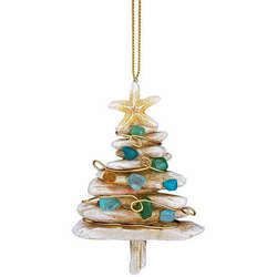 Item 108095 thumbnail Faux Driftwood Tree With Sea Glass Ornament