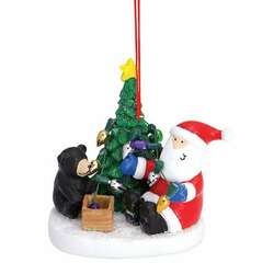 Item 108109 thumbnail Santa And Bear Decorating Tree Ornament