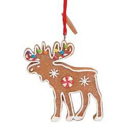 Item 108222 thumbnail Gingerbread Moose With Tag Ornament
