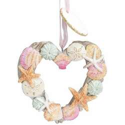 Item 108261 thumbnail Driftwood And Shells Heart Wreath Ornament - Myrtle Beach