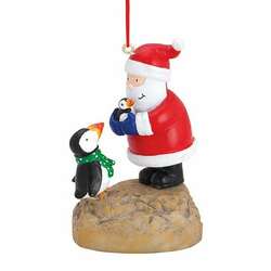 Item 108379 thumbnail Santa Holding Puffin Ornament