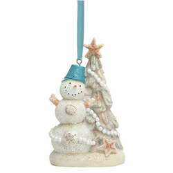 Item 108390 thumbnail Beachy Snowman Ornament OBX