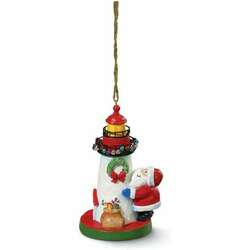 Item 108918 thumbnail Santa With Lighthouse Ornament - Outer Banks