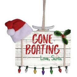 Item 109368 Gone Boating Love Santa Sign Ornament